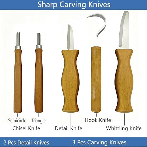 Wood Carving Kit,Multifunctional Wood Carving Whittling Kit, Safety Carving Knives with Basswood Blocks, Tools, Protective Gear, Paint, DIY Craft Hobby Gift for Kids Teens Adults Beginners