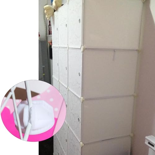 24-Pack White Plastic Wire Cube Grid Connectors for Closet Shelf - color: 24pcs White