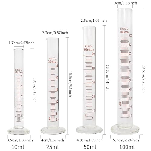 Glass Graduated Cylinder and Beaker Set 9 Pieces with Droppers