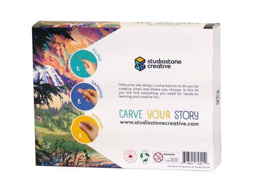 STUDIOSTONE CREATIVE DIY Arts & Crafts Carving Kit Kids Adults Bear Sculpture Soapstone