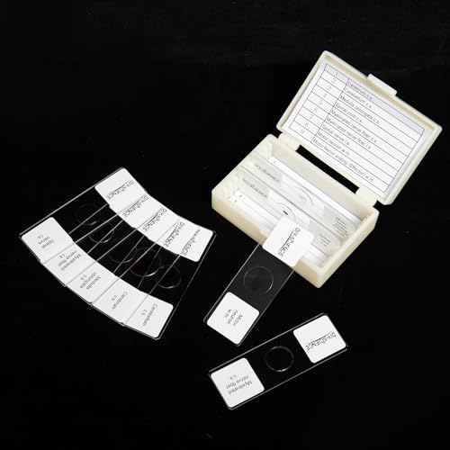 Nervous System Prepared Microscope Slides Set, 9 Pack Nerve Fiber, Motor Neuron, Spinal and More Typical Nervous System Specimens for Biology Science Class