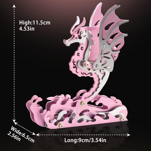3D Metal Puzzles,3D Metal Puzzle for Adults,Mechanical Model Kit Seahorse Pink,Steel 3D Puzzles Stainless Steel Ornaments for Adults Home Decor Art Craft Gifts Toys. - color: A8