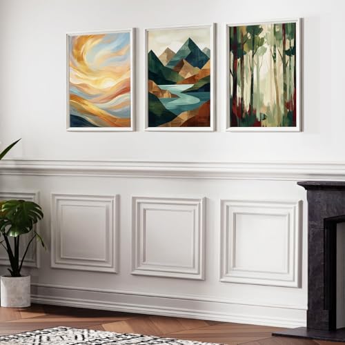 3 Set Pre-Cut Accent Wall Molding Kit Wainscoting Panels - color: 24X24 in
