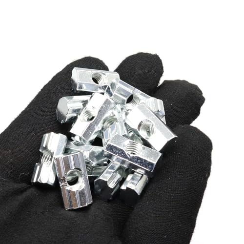 100Pcs 25 & 10 Series Aluminum Extrusion Profile M6 T-Slot Slide Nuts Hardware for 1 Inch x 1 Inch 1" 1010 1020 2525 2550 Extruded Aluminum Fastener Accessories - style: 10 Series Type Nut