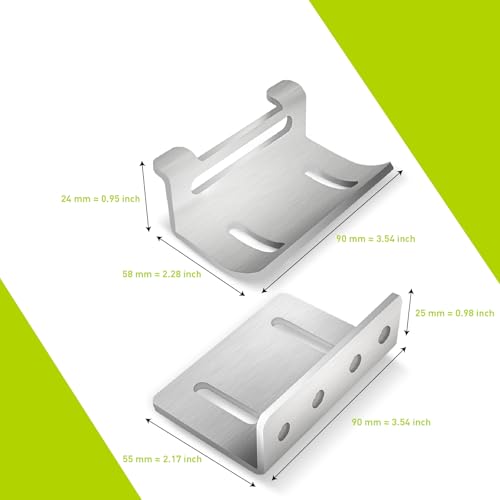 Newpowa Solar Panel Mounting Curved Z Bracket with Nuts and Bolts for RV, Boat, Wall, Off Grid Roof Installation A Set of 4 Silver Aluminum (1 Set) - size: UV Curved Surface*1