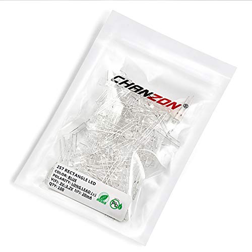 CHANZON 100 pcs 2x5x7 Blue LED Diode Lights 257 (DC 3V 20mA) - color: D) Blue (100pcs)
