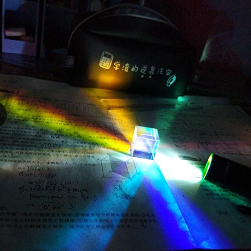 GARPROVM 3 Pcs Optical Glass X-Cube Prism RGB Dispersion Prism Physics and Decoration Light Spectrum Educational Model Cute Small Size 15mm