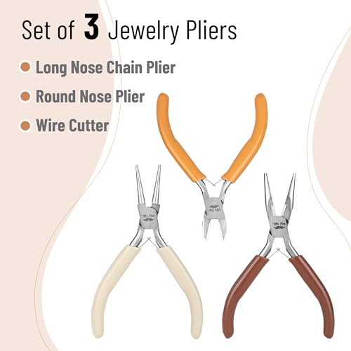 Mr. Pen- Pliers for Jewelry Making, 3 Pack, Chain Nose - color: Autumn