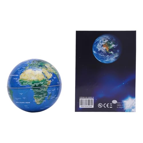 Magnetic Levitation Globe with LED Lights, 6-Inch Floating Geographic Globe, Educational World Map for Home Office Decor, Kids & Adults