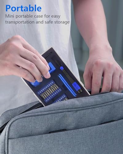 Electronics Precision Screwdriver Set: 50PCS Multi-Function Tool Kit, Foam Insert Storage & Ergonomic Handle, and Replaceable Screwdriver Bits for Computer Laptops and Phone Repair - color: Blue