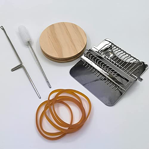 Small Wooden Darning Loom Weaving Tool for Mending Clothes & Jeans,14 Hooks - size: 14 Hooks, Light Brown