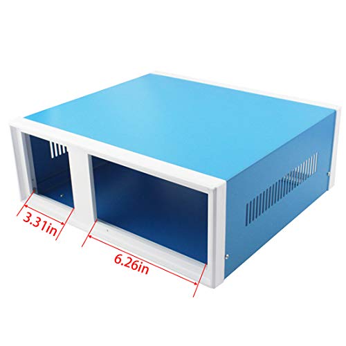 Zulkit Junction Box Blue Metal Project Box DIY Electric Enclosure Case Preventive Case Electrical Box 12.2 x 11.2 x 4.5 inch - size: 12.2" x 11.2" x 4.5"