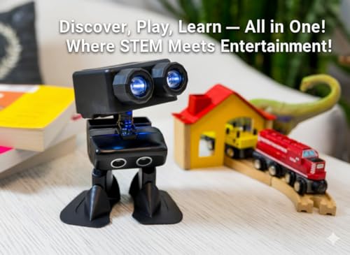 Robot PU Programmable Bipedal STEM Robot Kit with Micro:bit & Gamepad, Autopilot, Sing Dance & Talk Interactive Companion, Soccer Games, Block & Python Coding for Kids, Makers & Prototyping