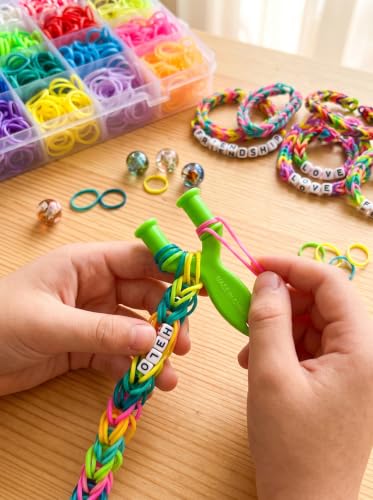 JIYAKO 4000+Rubber Band Bracelet Kit,40 Color Loom Bracelet kit - color: 40 colors