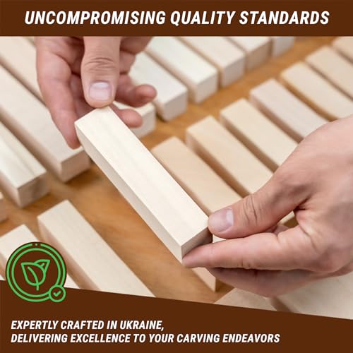 BeaverCraft Basswood Carving Blocks BW16 pcs - Soft Whittling Wood Carving Kit for Beginners - Unfinished Wooden Block Set - Basswood for Crafts