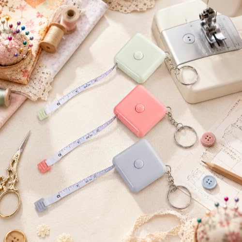 3pcs 59.06-Inch Body Tape Measure, Sewing Dressmaking Fabric Knitting Craft Ruler with Retractable Double-Scale Markings, Random Color Set