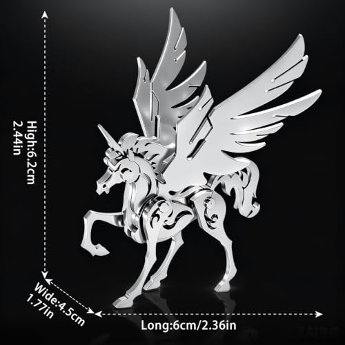 FILASLFT 3D Metal Puzzles for Adults,Mechanical Model Kit Small Unicorn - color: A5-small Unicorn-silvery