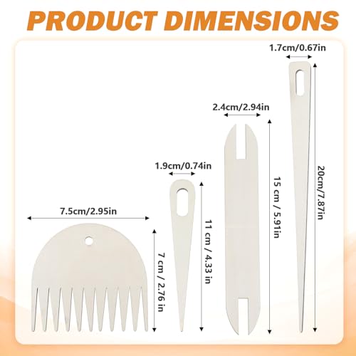 7 Pcs Wood Hand Loom Stick Set, Hand Weaving Kit Wooden