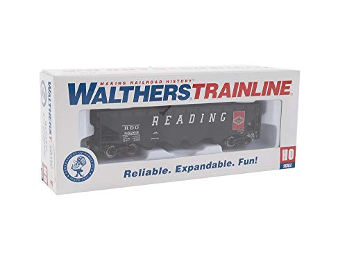 WalthersTrainline Ready to Run Reading Offset Hopper, Black/Red - style: Reading (black, red; Large Lettering, Anthracite Logo)