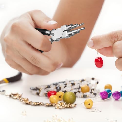 Mudder 2 Pcs Jewelry Making Tool 6 in 1 Bail Making Plier,Black - color: Black