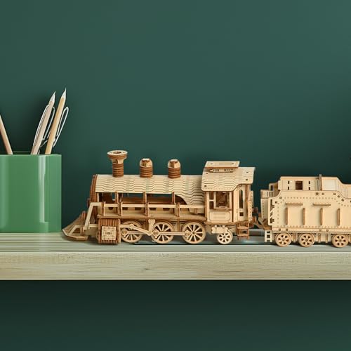 3D Wooden Puzzle for Adults, DIY Train Model Kit