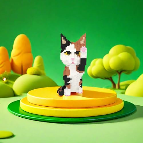 Larcele 1137 Pcs Red Tabby Cat Pet Micro Blocks DIY Toy for Kids 8+ KLJM-05 - style: Red Tabby