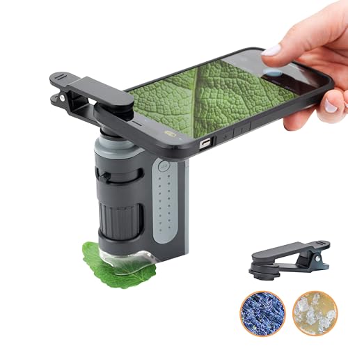 Carson MicroBrite Pro Kit with Pocket Microscope & Smartphone Adapter Clip
