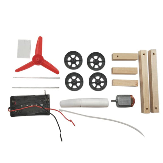 ZCZQC Wooden Science Experiment Kit Model Monoplane Electric Aerodynamic Car Educational DIY Scientific Research Tutorials