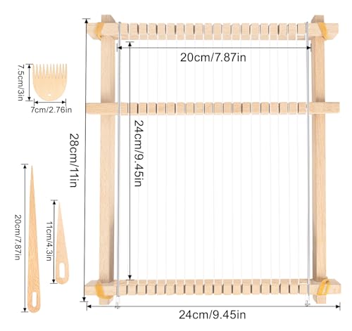 Lemonfilter 9.45x11 Weaving Loom for Kids Ages 6 8 10 Girls Beginners Gift - color: Wood