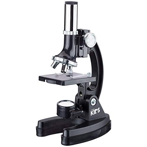 AmScope KE-8Q8Q-VVLY Microscope Kit, LED and Mirror Illumination, 1200X - color: Black, size: 12.99 x 9.84 x 6.69 inches