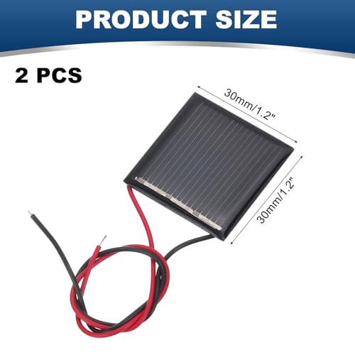 MECCANIXITY 2Pcs 1.5V 0.09W 60mA Mini Solar Panels with Cable - style: 1.5V 0.09W 60mA