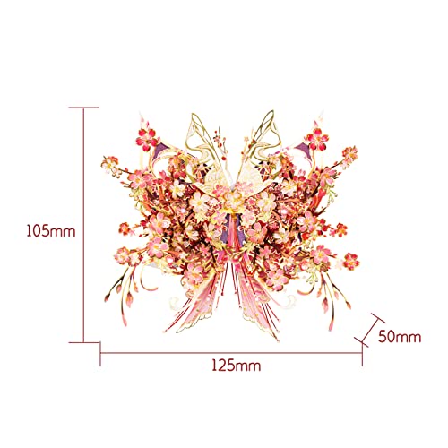 MU 3D Metal Puzzle for Adult Flower and Butterfly E-Flower, Insect Animal Model Kits Building Miniature Jigsaw Puzzles, Birthday Xmas Gifts Brain Teaser DIY Set Home Decor - color: Rain of Flowers