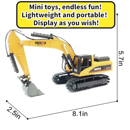 Toy Excavator Metal Model Die Cast 1:50 Scale Realistic Construction Toy for Kids and Collectors Boy Men's Toys Indoor/Outdoor Play, Sturdy Metal Construction, Ideal Sand/Beach Toy - style: Excavator model