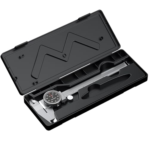 HDLNKAK Dial Caliper Shockproof with Watch 0-6" Range (Black) - color: Black