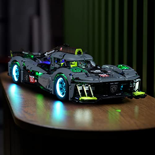 Light Compatible with Lego Peugeot 9X8 24H Le Mans Hybrid Hypercar - style: RC Version Light