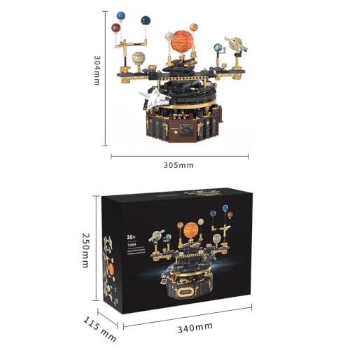 Motorized Solar System Orrery Building Block Set, (1098PCS) - style: Solar System Orrery