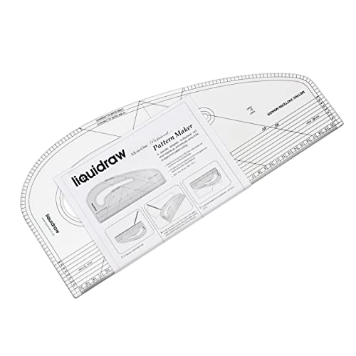 Liquidraw Pattern Maker and Grading Ruler Set, Clear Acrylic Sewing Tools - style: Pattern Maker & Grading Ruler Set