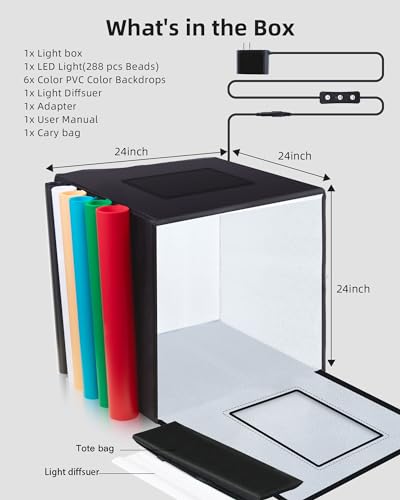 Glendan 24"x24" Light Box Photography, Large Photo Light Box - size: 24*24 inch