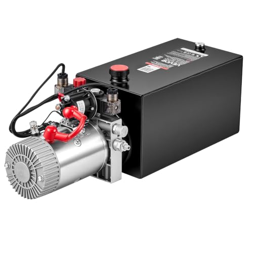 VEVOR 10 Quart Hydraulic Pump DC 12V 1.6KW Double Acting Dump Trailer Pump - size: 10 Quart, style: Double Acting