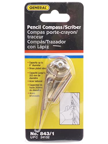 General Tools 843/1 Pencil Compass and Scriber, 8 Inch Diameter - style: 1 Pack