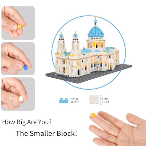 Building Blocks Set, St Paul's Cathedral Model Building Kit 7038 PCS Architecture Collection Micro Mini Blocks - color: St Paul's Cathedral