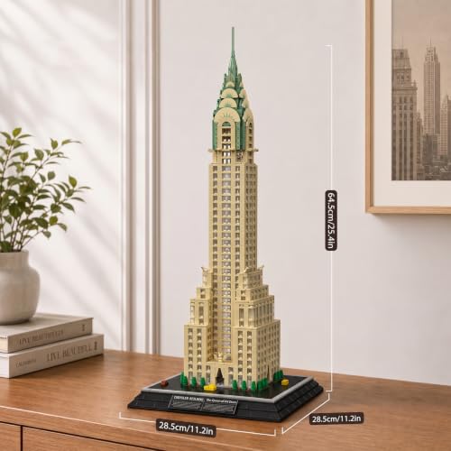 Mould King 22036 Building Set - 2265+ Piece LED Light Up Skyscraper Model Kit for Adults, 64.5cm Tall Art Deco Building, Ages 14+