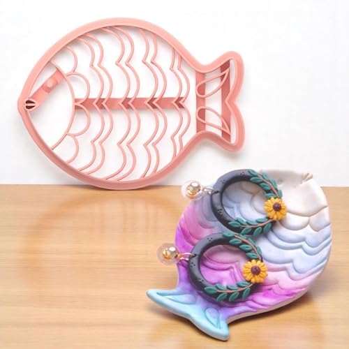 Trinket Cutter Set for Polymer Clay Display & Jewelry Styling โ Fish, Shell & Spiral Shell Shapes | Shellfish-TRI - color: Shell+Fish+Spiral_shell