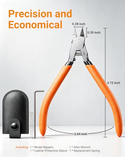 U02 Ultra-thin Single Edge Model Nippers 4.9in Plastic Sprue Cutter - color: Orange
