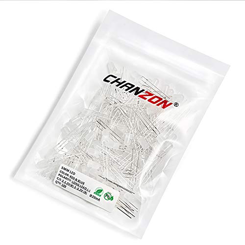 CHANZON 100 pcs 5mm Red & Blue Diffused LED Diode Lights Common Cathode - color: F) Red & Blue (Cc) (100pcs)
