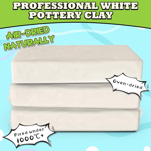 Aujazyble Pottery Clay for Kids, 3.3 lbs Air Dry Clay for Pottery Wheel - color: White
