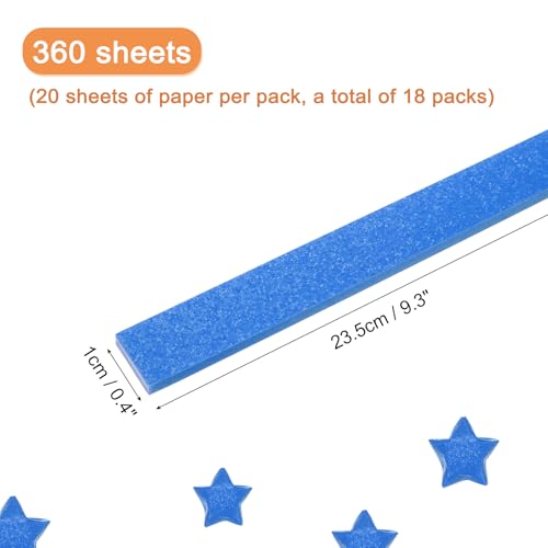 MECCANIXITY 360 Sheets Origami Paper Glitter Stars Papers Deep Blue Fold Paper for Beginner Arts Crafts Projects,0.4 x 9.3 Inch - color: Deep Blue, size: 0.4 x 9.3 Inch