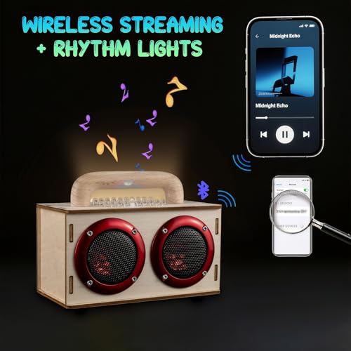 STEM Kit for Kids & Adults Age 8-12, Build Your Own Bluetooth Speaker - color: Red