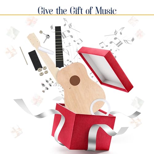 DIY Ukulele Kit - Build Your Own Guitar with 21-Inch Soprano Ukelele Kit, Includes 33 Pieces Make Your Own Ukulele Acoustic Guitar DIY Projects