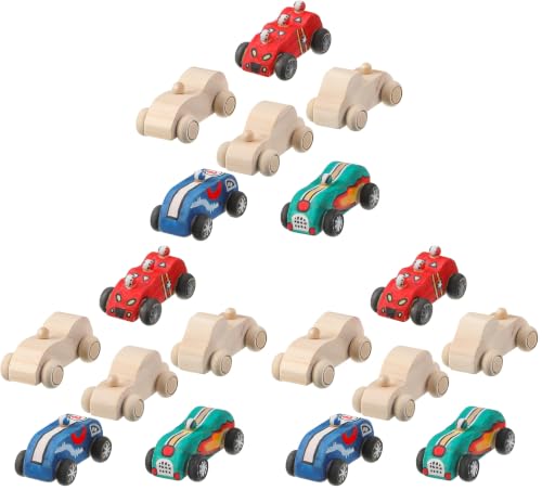 Zhanmai 6 Pcs Wooden Toy Cars to Paint Wood DIY Car Toys Unfinished Wood Race Cars Bulk Paintable Wooden Cars Crafts for Home Activities Easy Woodworking and Family Time Set (Pack of 3) - size: Small (Pack of 3)